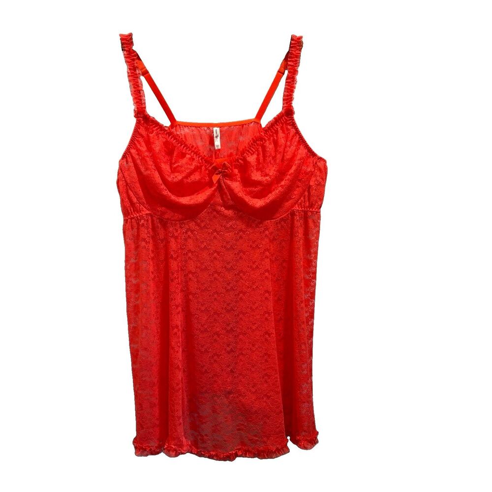 Torrid Curve Women's Size 6x Orange Lace Underwire Babydoll Lingerie Nightie
